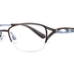 Satin Dark Brown & Light Blue