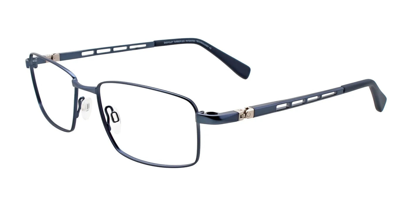 EasyClip EC371 Eyeglasses with Clip-on Sunglasses Satin Steelblue