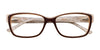 EasyClip EC375 Eyeglasses with Clip-on Sunglasses | Size 55 / Dark Brown & Pearl Cream