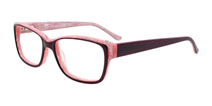 EasyClip EC375 Eyeglasses with Clip-on Sunglasses Dark Plum & Light Pearl Pink