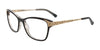 EasyClip EC376 Eyeglasses with Clip-on Sunglasses | Size 52 / Black & Light Gold