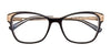 EasyClip EC376 Eyeglasses with Clip-on Sunglasses | Size 52 / Black & Light Gold