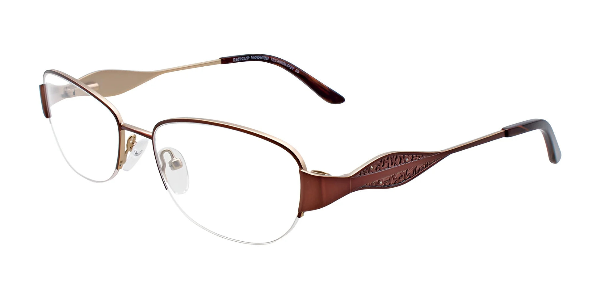 EasyClip EC391 Eyeglasses with Clip-on Sunglasses Satin Brown