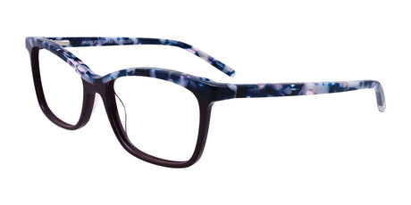 EasyClip EC395 Eyeglasses with Clip-on Sunglasses Dark Plum & Blue & White & Lilac