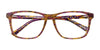 EasyClip EC397 Eyeglasses with Clip-on Sunglasses | Size 55 / Blue & Orange
