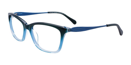 EasyClip EC403 Eyeglasses with Clip-on Sunglasses Dark Green & Light Blue