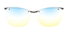 EasyClip EC404 Eyeglasses with Clip-on Sunglasses | Size 52 / Purple & Brown & Cream & Black