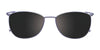 EasyClip EC405 Eyeglasses with Clip-on Sunglasses | Size 52 / Satin Light Blue & Shiny Silver