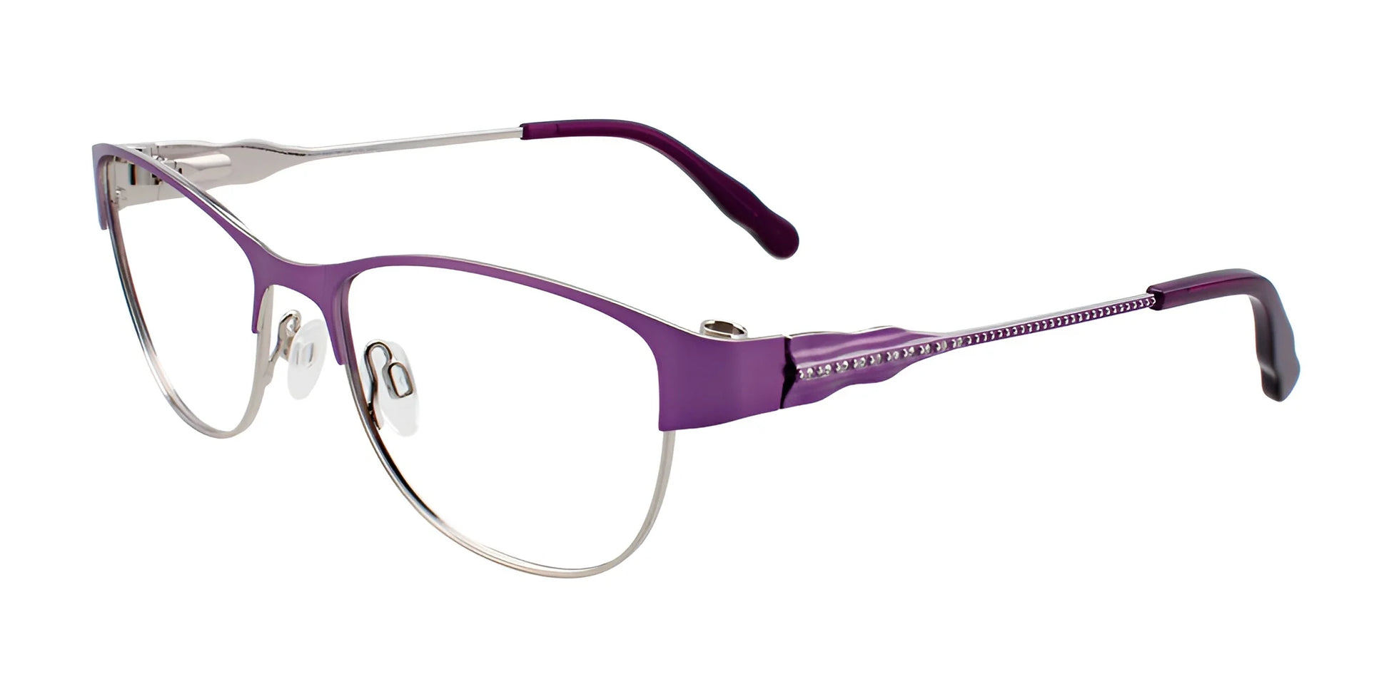 EasyClip EC405 Eyeglasses Satin Light Lavender & Shiny Silver
