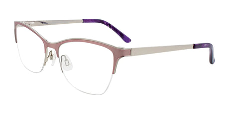 EasyClip EC407 Eyeglasses with Clip-on Sunglasses Light Pink & Shiny Silver