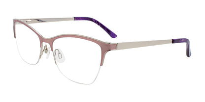 EasyClip EC407 Eyeglasses with Clip-on Sunglasses Light Pink & Shiny Silver