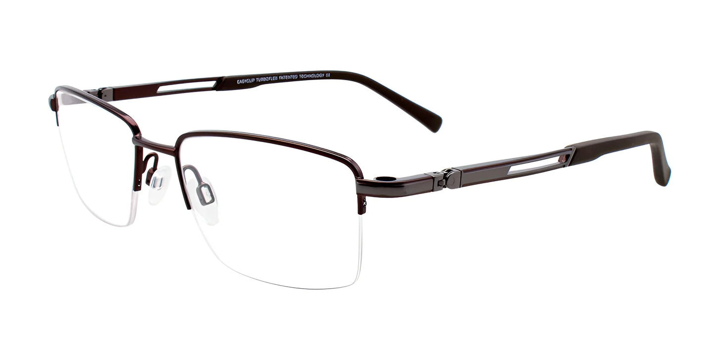 EasyClip EC408 Eyeglasses with Clip-on Sunglasses Satin Dark Brown