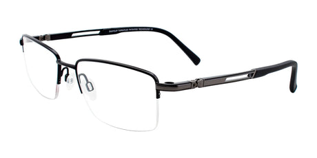 EasyClip EC408 Eyeglasses with Clip-on Sunglasses Satin Black