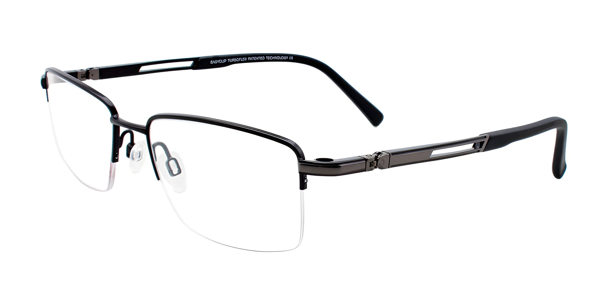 EasyClip EC408 Eyeglasses with Clip-on Sunglasses Satin Black