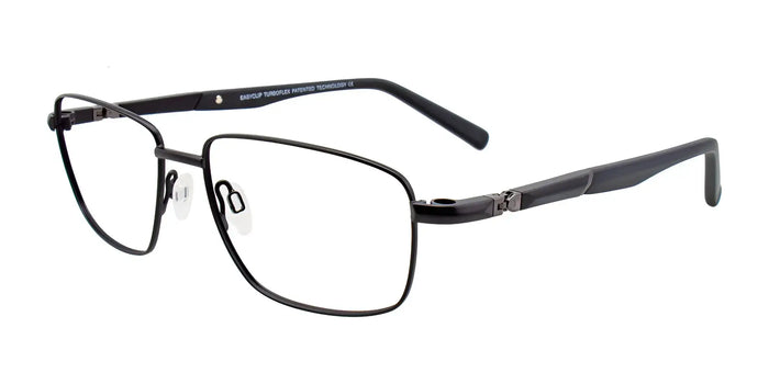 EasyClip EC411 Eyeglasses with Clip-on Sunglasses | Size 55 / Satin Black