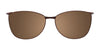 EasyClip EC414 Eyeglasses with Clip-on Sunglasses | Size 52 / Satin Brown & Beige