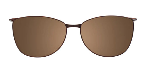EasyClip EC414 Eyeglasses with Clip-on Sunglasses / Size 52 / Satin Brown & Beige