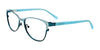 EasyClip EC414 Eyeglasses with Clip-on Sunglasses | Size 52 / Satin Dark Teal & Aqua