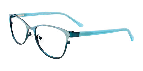 EasyClip EC414 Eyeglasses with Clip-on Sunglasses Satin Dark Teal & Aqua