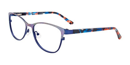 EasyClip EC414 Eyeglasses with Clip-on Sunglasses Satin Dark Blue