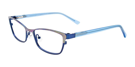 EasyClip EC415 Eyeglasses with Clip-on Sunglasses Satin Dark Blue