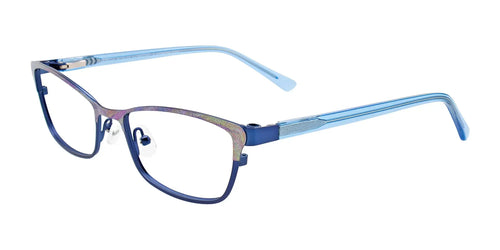EasyClip EC415 Eyeglasses with Clip-on Sunglasses / Size 51 / Satin Dark Blue
