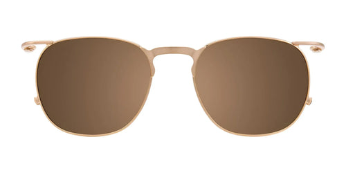EasyClip EC420 Eyeglasses with Clip-on Sunglasses / Size 49 / Brushed Gold & Tortoise