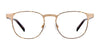 EasyClip EC420 Eyeglasses with Clip-on Sunglasses | Size 49 / Brushed Gold & Tortoise