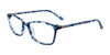 EasyClip EC421 Eyeglasses with Clip-on Sunglasses | Size 52 / Blue & Crystal Blue Marbled