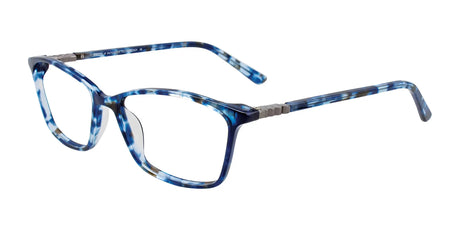 EasyClip EC421 Eyeglasses with Clip-on Sunglasses Blue & Crystal Blue Marbled