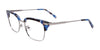 EasyClip EC423 Eyeglasses with Clip-on Sunglasses | Size 49 / Blue Marbled & Gunmetal