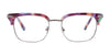 EasyClip EC423 Eyeglasses with Clip-on Sunglasses | Size 49 / Blue Marbled & Gunmetal