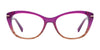 EasyClip EC425 Eyeglasses with Clip-on Sunglasses | Size 54 / Fuchsia & Brown