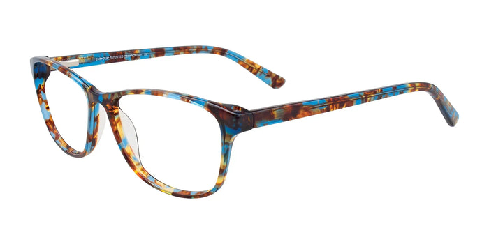 EasyClip EC426 Eyeglasses with Clip-on Sunglasses | Size 53 / Blue & Brown