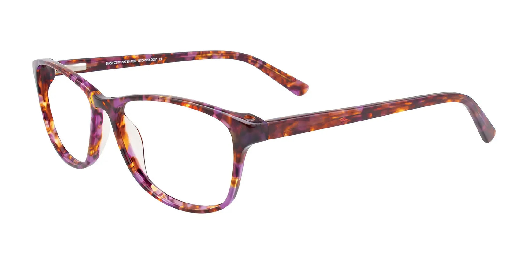 EasyClip EC426 Eyeglasses with Clip-on Sunglasses Purple & Brown