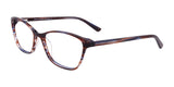 EasyClip EC428 Eyeglasses with Clip-on Sunglasses Dark Brown & Blue Marbled