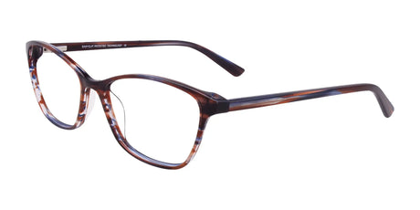 EasyClip EC428 Eyeglasses with Clip-on Sunglasses Dark Brown & Blue Marbled