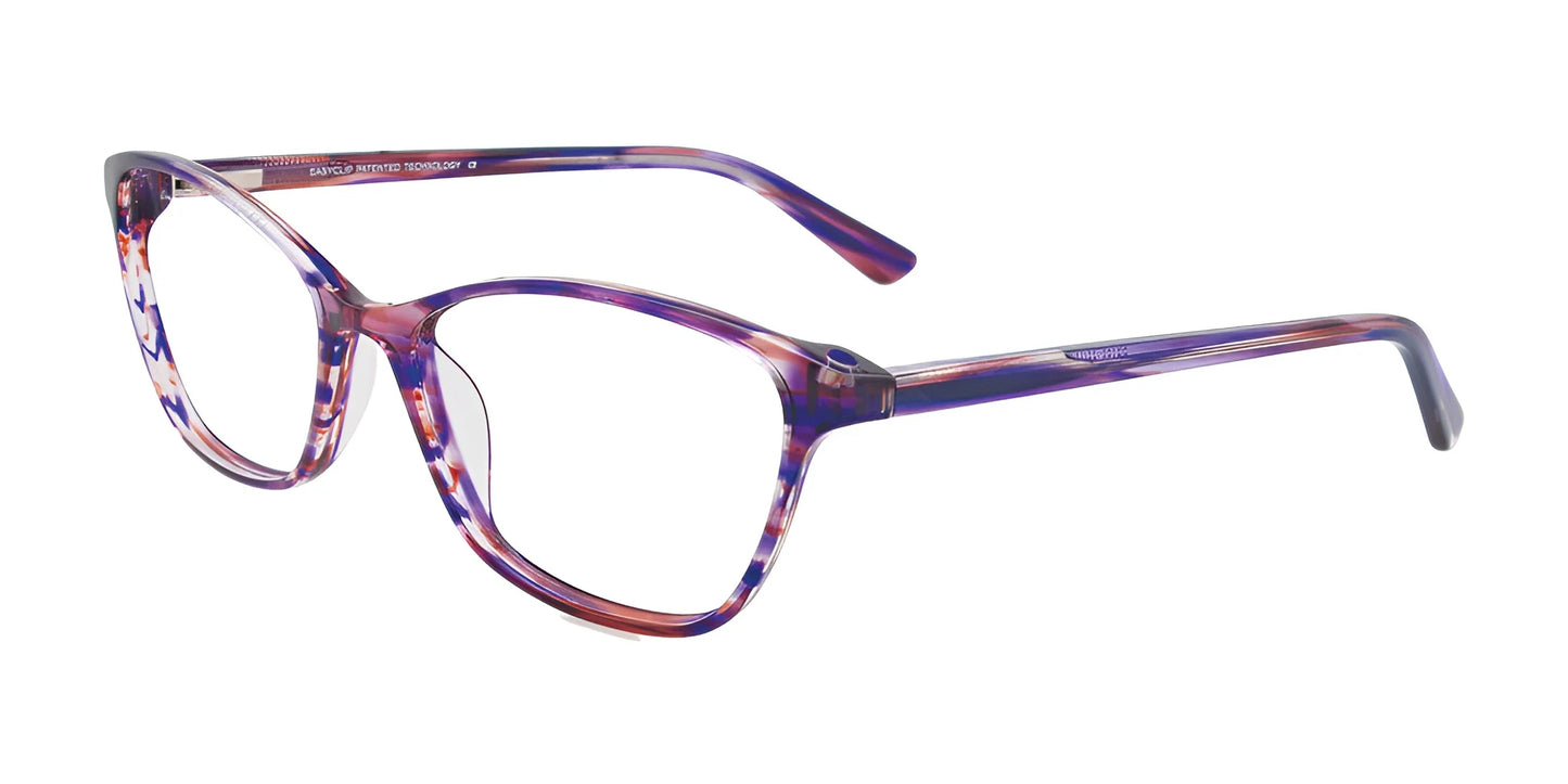 EasyClip EC428 Eyeglasses with Clip-on Sunglasses Purple & Orange  Marbled