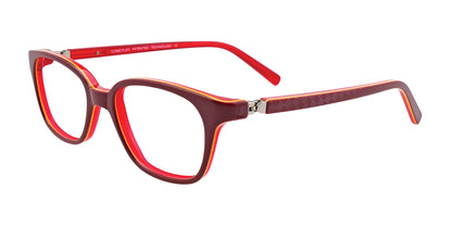 EasyClip EC430 Eyeglasses Burgundy & Yellow & Red