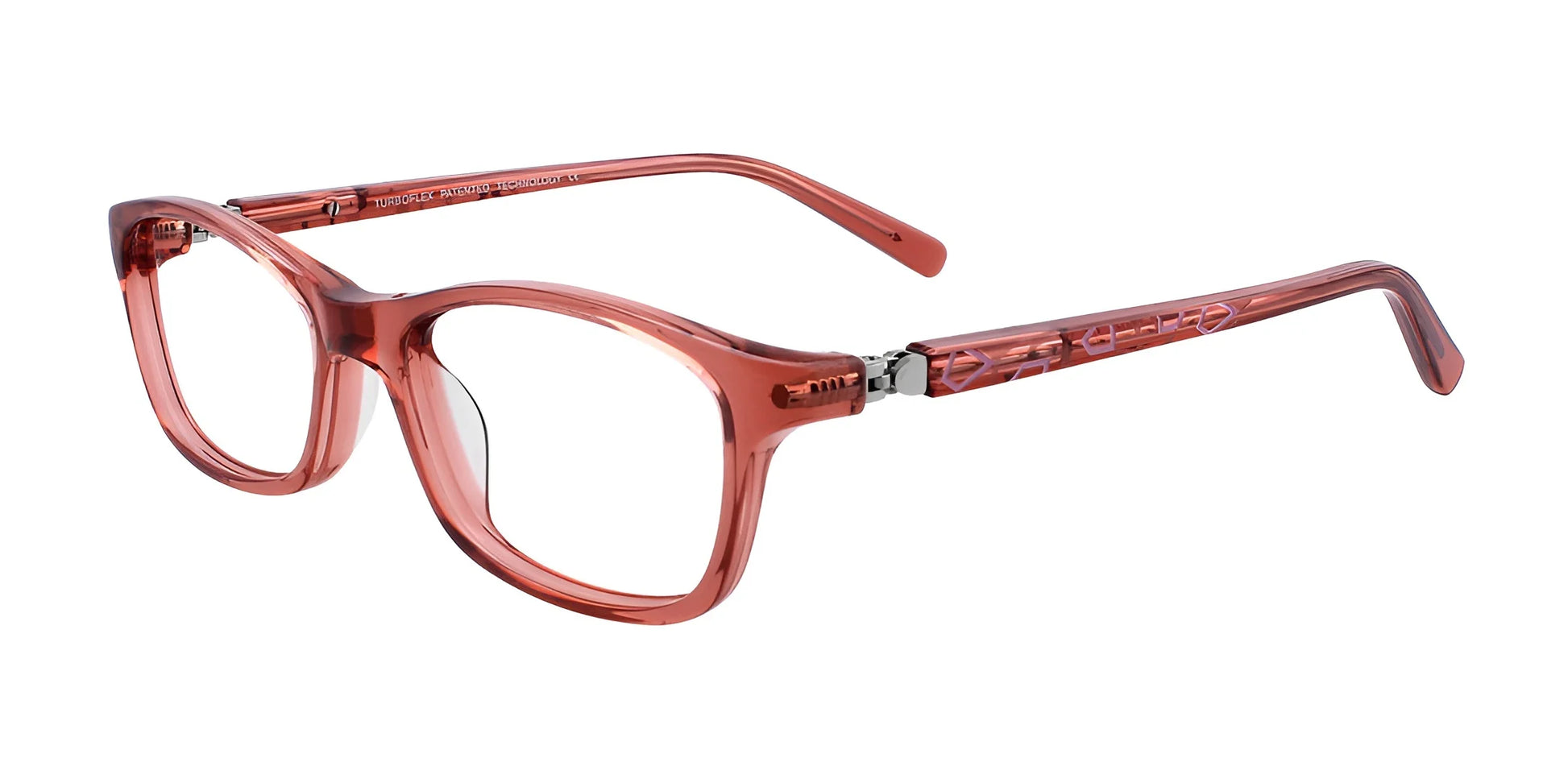 EasyClip EC432 Eyeglasses Pinkish Brown Crystal & Pink