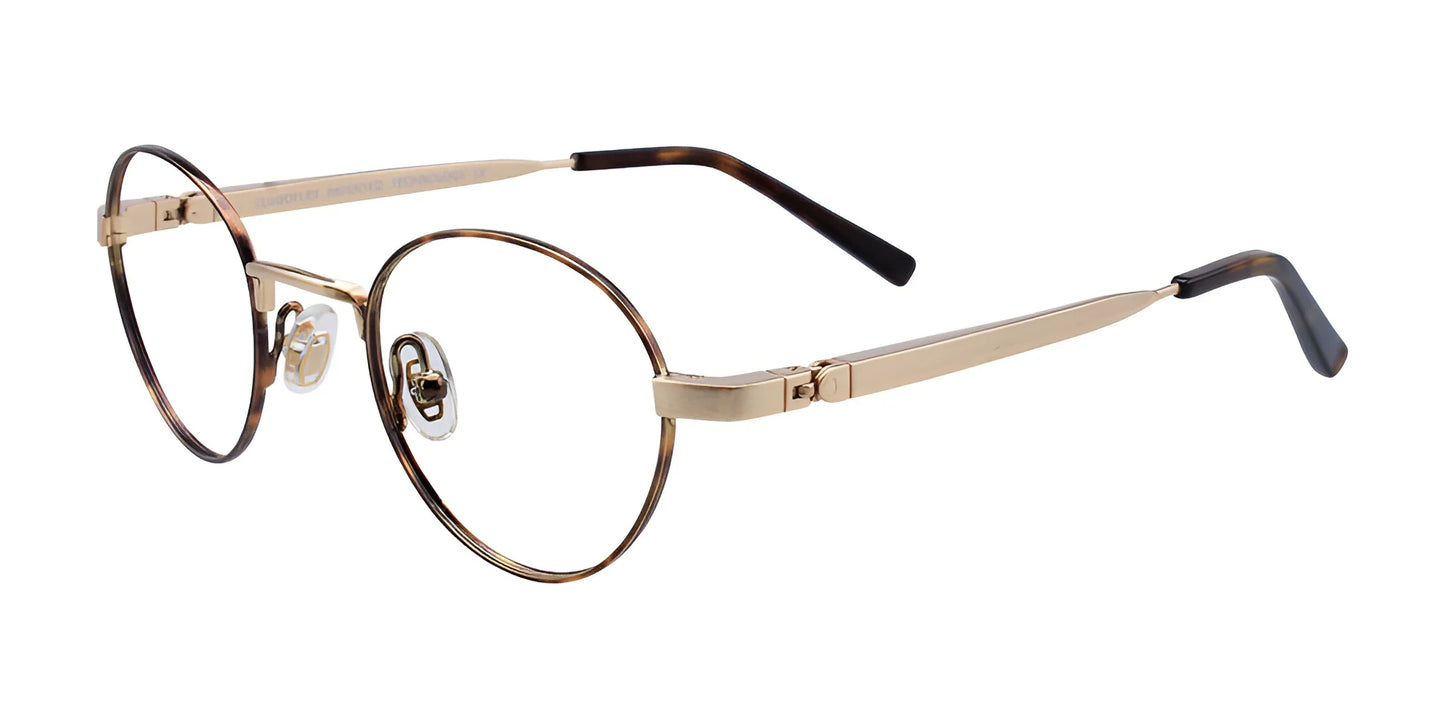 EasyClip EC434 Eyeglasses Brushed Gold & Tortoise