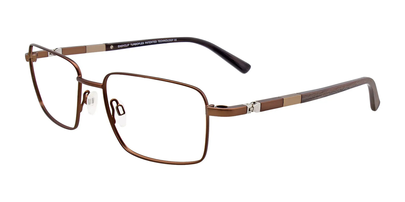 EasyClip EC436 Eyeglasses with Clip-on Sunglasses Satin Brown