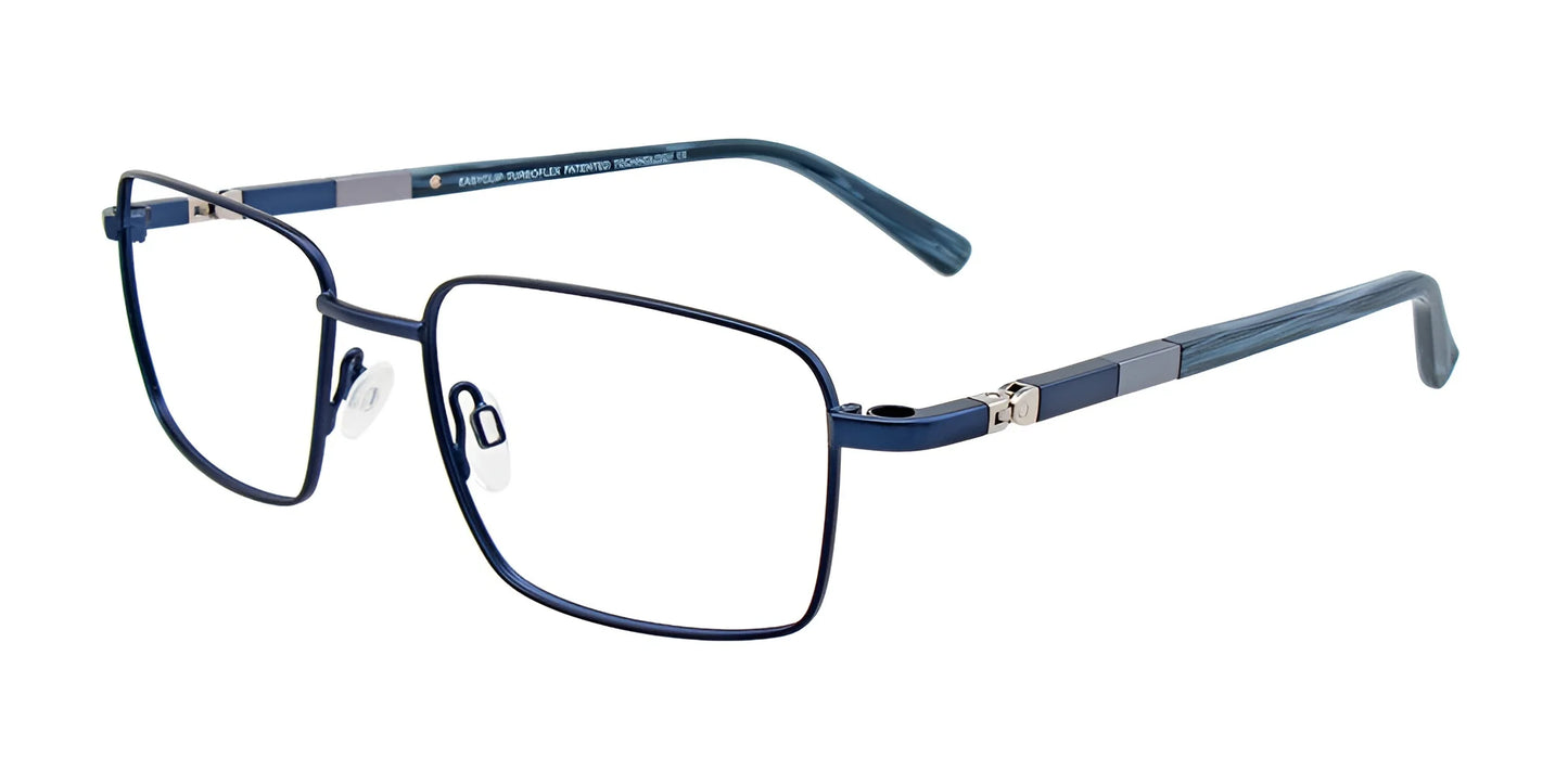 EasyClip EC436 Eyeglasses with Clip-on Sunglasses Satin Dark Blue