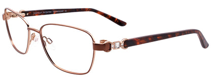 EasyClip EC437 Eyeglasses Shiny Brown & Gold