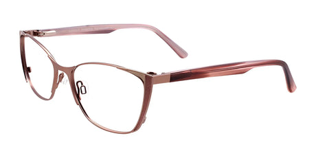 EasyClip EC442 Eyeglasses with Clip-on Sunglasses Satin Light Brown & Gold & Pink