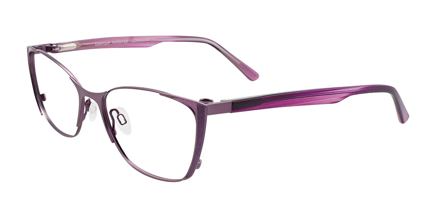 EasyClip EC442 Eyeglasses with Clip-on Sunglasses Satin Light Purple & Purple