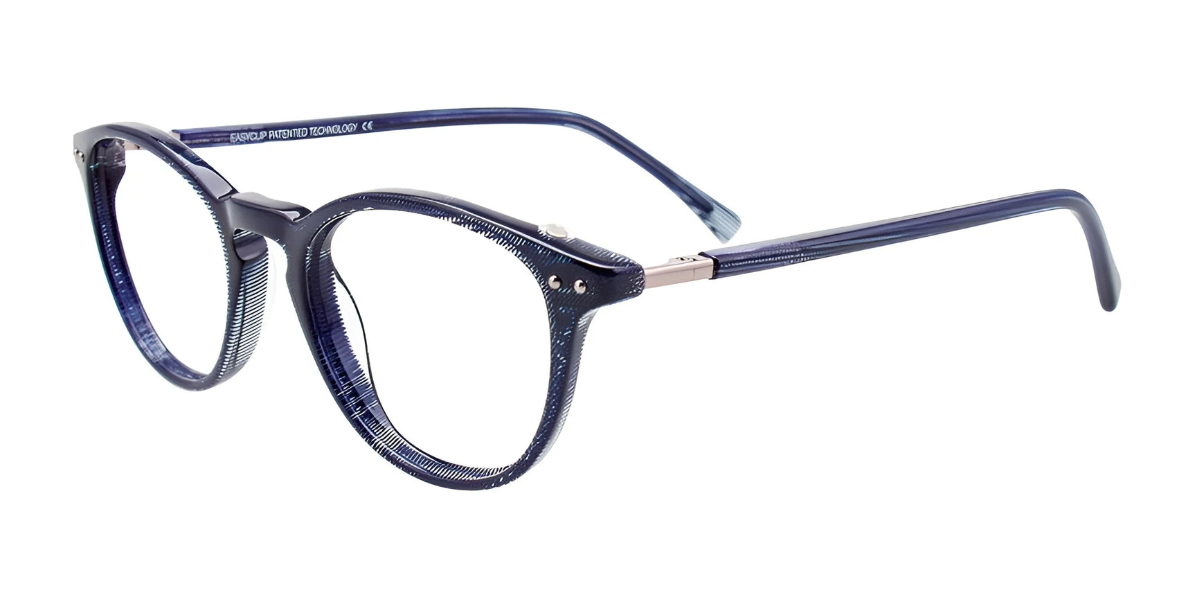 EasyClip EC443 Eyeglasses Navy & Crystal