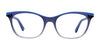 EasyClip EC447 Eyeglasses with Clip-on Sunglasses | Size 52 / Crystal Blue & Light Blue
