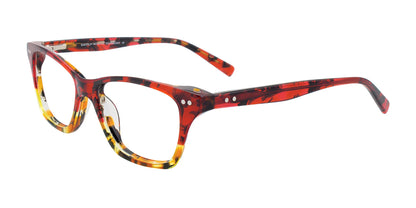 EasyClip EC453 Eyeglasses with Clip-on Sunglasses Amber & Yellow & Red