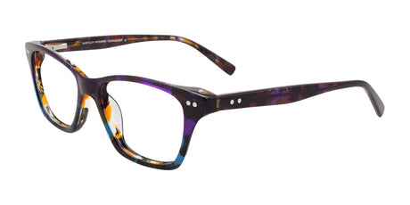 EasyClip EC453 Eyeglasses with Clip-on Sunglasses Violet & Amber & Blue